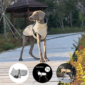 Chaqueta para perro grande personalizada, ropa de marca de lujo, moda para exteriores, efecto reflectante, diseñador, gato, impermeable, plateado, abrigo para mascotas - Product Image 4