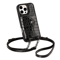 Étui de téléphone portefeuille en cuir véritable au design classique avec porte-cartes magnétique pour les commandes en gros et la vente au détail