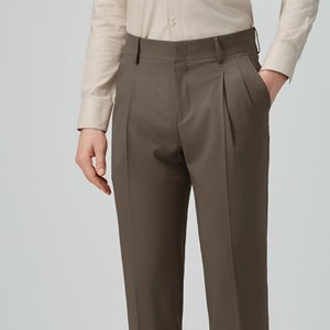 <span class=keywords><strong>Pantalon</strong></span> pour homme à double plis, poche inclinée, sans ceinture, patte de boutonnage zippée, sans revers, taille personnalisée, <span class=keywords><strong>pantalon</strong></span> de costume - Product Image 1