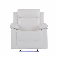 Fauteuil inclinable électrique blanc moderne avec éclairage LED, revêtement en similicuir, télécommande, super confortable, structure en plastique