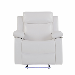Modern White Electric Glider <b>Recliner</b> with LED Light and Plastic Frame - Product Image 2