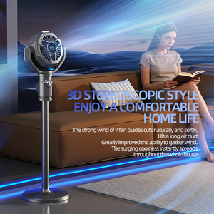 AINI NEW Rechargeable USB-Powered High-Speed Standing <strong>Fan</strong> <strong>Remote</strong> <strong>Control</strong> Energy Efficient Adjustable Height Compact Design Air - Product Image 5