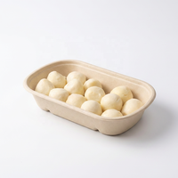 Hete Aanbieding Eco-vriendelijke Ovale 500ml Suikerriet Bagasse Wegwerp Schaal met Deksel 17oz Elliptische Magnetronbestendige Voedselcontainer voor Afhaalmaaltijden
