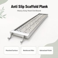Planche de chantier ronde en acier perforé, multi-longueurs, avec bord plié et extrémité à crochet pour système d'échafaudage, vente en gros