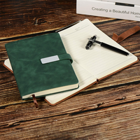 Ensemble cadeau de carnet en cuir personnalisé pour entreprise 2026 avec impression de logo, couvertures et accessoires haut de gamme, écriture complète pour cadres dirigeants