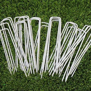 Agrafes de fixation galvanisées pour aménagement paysager, 6 pouces, 3 mm, en forme de U, pour gazon artificiel et toile de paillage anti-mauvaises herbes - Product Image 2