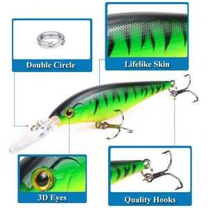 Señuelo de Pesca de 11 cm y 9.5 g, Tipo Minnow, de Hundimiento Profundo, para Pesca de Lucio, Lubina, Carpa, Pesca en Barco, 5 pies de Profundidad, en Oferta - Product Image 4