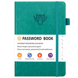 Carnet de mots de passe personnalisé A5, carnet d'adresses, <span class=keywords><strong>annuaire</strong></span> téléphonique, organiseur de mots de passe en cuir PU avec logo - Product Image 2