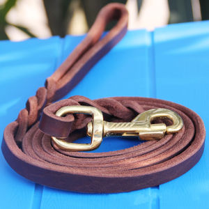Großhandel Leder Haustier langlebige Geh leine einziehbare echte Leder Haustier Hunde leine, Leder Hund Trainings leine - Product Image 1