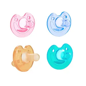 High Transparent Blue bear cartoon baby pacifier kids mouth Pacifier with cover for 0-3 Breastfed boys girls