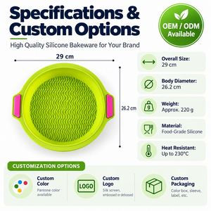 LA 9.5 Inches High Temperature Resistance Eco-Friendly Food Grade <b>Silicone</b> <b>Cake</b> <b>Molds</b> Easy Demoulding Customizable Colors Single - Product Image 3