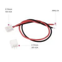 10 Set 2 Pin 2.54mm JST XH steker konektor mikro Mini dengan 24AWG kabel 150mm panjang Pin terminal konektor