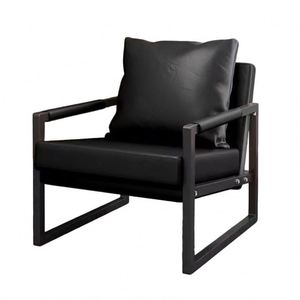 Fauteuil de salon moderne très vendu, chaise longue rembourrée en tissu de lin pour adultes à dossier haut - Product Image 4