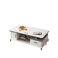 Table basse en verre trempé de style européen moderne et simple pour salon, bureau, hall, table à thé de luxe légère pour petit appartement