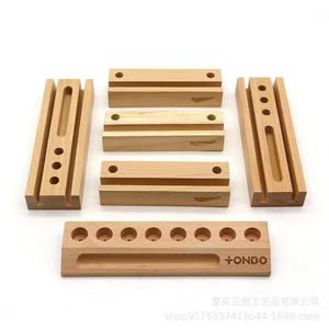 Zhengchuang Wooden Card Holder <b>Note</b> Stand 20x2.5x2cm Modern Simple Desk Organizer For Business Gifts Customizable Size - Product Image 2