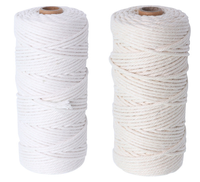 CORDON MACRAME Charmkey CORDE EN COTON NATUREL 3MM CORDE EN COTON TORSADÉ pour Macramé
