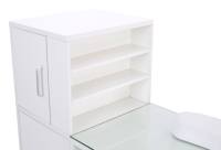 Table de manucure moderne blanche pour salon de beauté, spa, poste de travail, bureau de manucure, avec repose-poignet et 8 supports métalliques