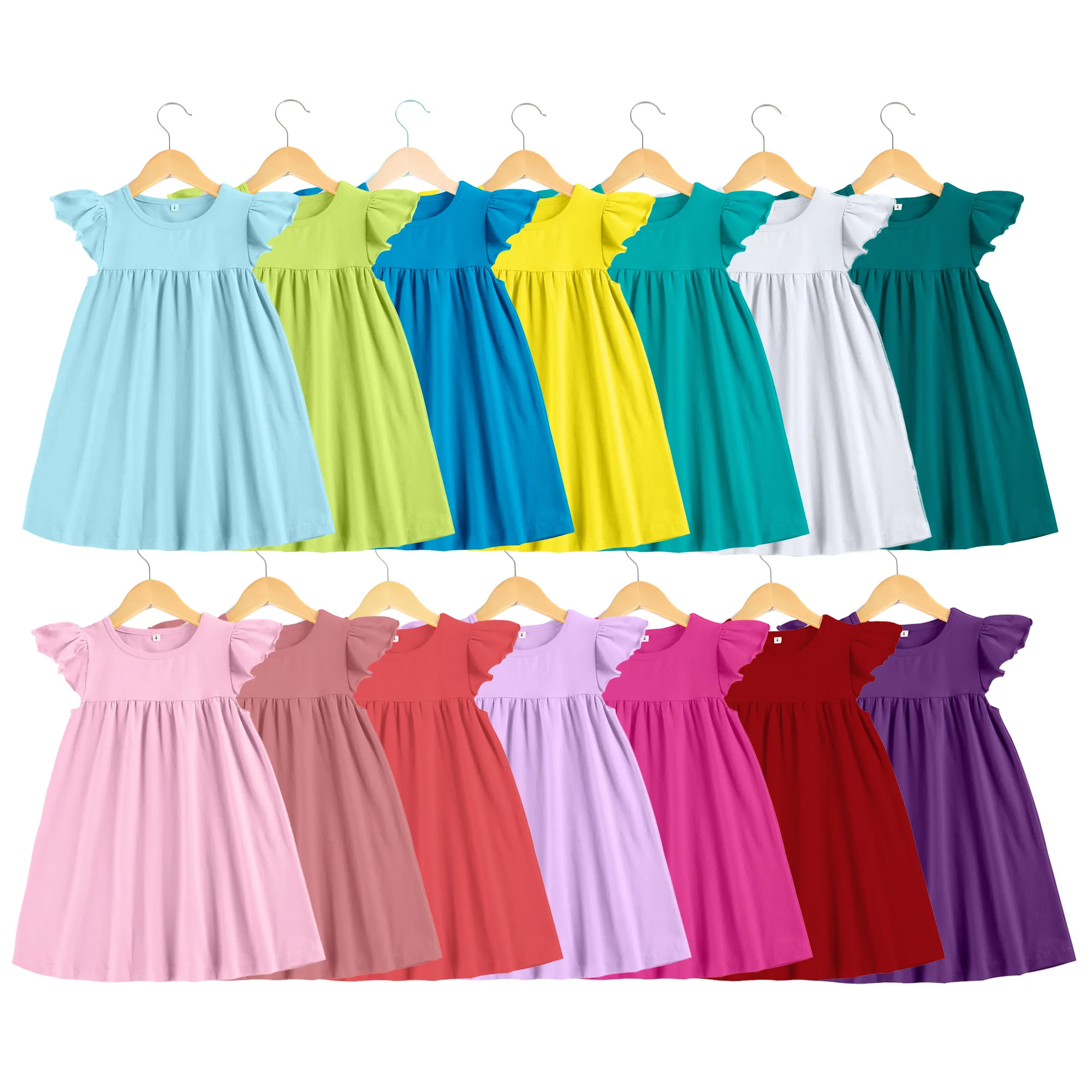 2022 NEW summer boutique kids clothes cotton baby frock solid suspender skirt girls dresses