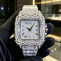 Montre de luxe pour homme, entièrement pavée de moissanite VVS, de haute qualité, design de créateur, automatique, mécanique, livraison directe disponible