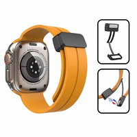 Accessoires Bracelet de montre en silicone souple magnétique à maillons en silicone de 20 mm 22 mm pour Apple Iwatch Ultra 2 49 mm