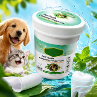 Soin dentaire pour animaux de compagnie : Gants de nettoyage pour chiens et chats, lingettes à doigts, éliminateur de tartre à base de plantes, rafraîchisseur d'haleine OEM ODM