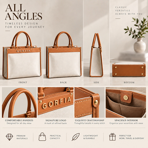 Sac fourre-tout en toile personnalisé avec design gratuit pour femmes, grande capacité, sac à main à bandoulière avec garniture en cuir PU, personnalisation du logo - Product Image 2