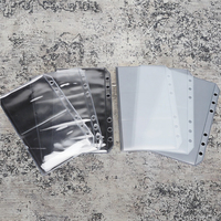 Pochettes de classeur A6 en PVC double face multi-poches, sacs sans fermeture éclair à 6 trous, enveloppes pour espèces, organisateur de cartes et d'argent