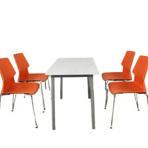 食堂テーブルと椅子ファーストフードプラスチックシーティングスレートテーブル卸売食堂ダイニングテーブルと椅子セット