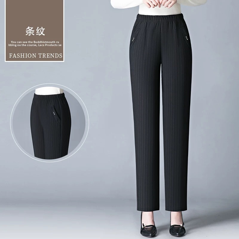 Stripes - flap pocket pants drill without velvet