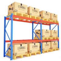Étagère métallique multi-niveaux robuste, structure démontable, acier thermolaqué, protection contre la corrosion, palette de stockage