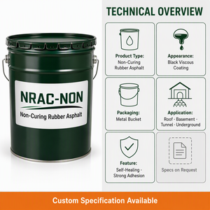 Revestimiento Impermeabilizante de Asfalto de Caucho No Curado, 98% de Contenido Sólido, Auto-Reparable, Adhesión Total, Impermeabilización de Techos y Sótanos - Product Image 3