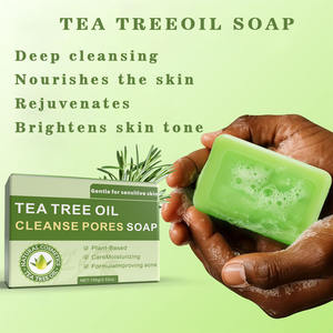 Sabun Pemutih Esens Buatan Tangan untuk Jerawat, Mandi, Minyak Pohon Teh, Produk Perawatan Kulit Alami, Sabun Batang Pohon Teh untuk Wanita/Pria - Product Image 3