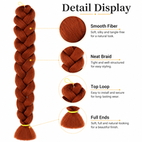Extensions de cheveux synthétiques ignifuges pour tresses jumbo, tresses en boîte, torsades au crochet, vente en gros directe usine