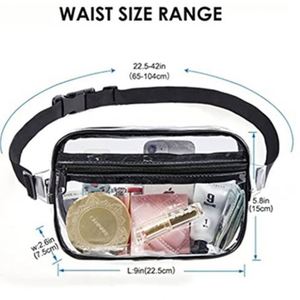 Sac banane promotionnel en PVC transparent avec logo personnalisé, étanche, pour sports de plein air, gym, rangement portable pour monnaie et téléphone portable, lettres visibles - Product Image 3