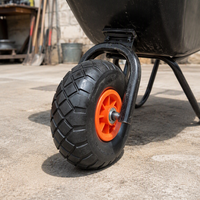 Roue en mousse PU de 10 pouces pour chariot de jardin, pneu en PU avec roulement à billes, roue robuste, vente en gros