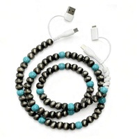 Accessoires Électroniques : Câble Électrique Perlé 4-en-1 en Cuivre Style Navajo Western pour Tous les Téléphones