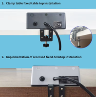 Multiprise de bureau à fixation sur bureau, norme américaine, avec PD 20W USB-C, 3 prises CA US et 4 ports USB, pour bureau et domicile
