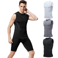 Débardeur Sculptant Homme Séchage Rapide Anti-Transpiration Respirant Sans Manches Grande Taille Gilet Entraînement Fitness