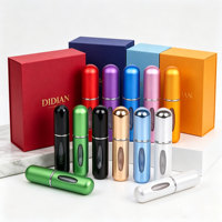 Flacons de parfum portables en aluminium de 5 ml pour voyage, atomiseurs vides rechargeables, mini cosmétiques métalliques avec pompe pulvérisatrice et joint d'étanchéité