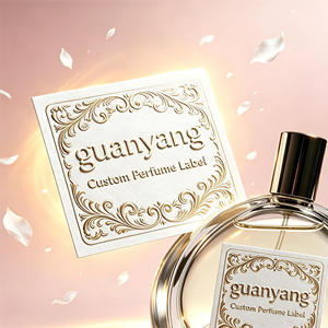 Etiqueta de <span class=keywords><strong>perfume</strong></span> PET plateada brillante con relieve personalizado para botellas de <span class=keywords><strong>perfume</strong></span> de 5ml <span class=keywords><strong>y</strong></span> 10ml, adhesivo con logotipo personalizado - Product Image 1