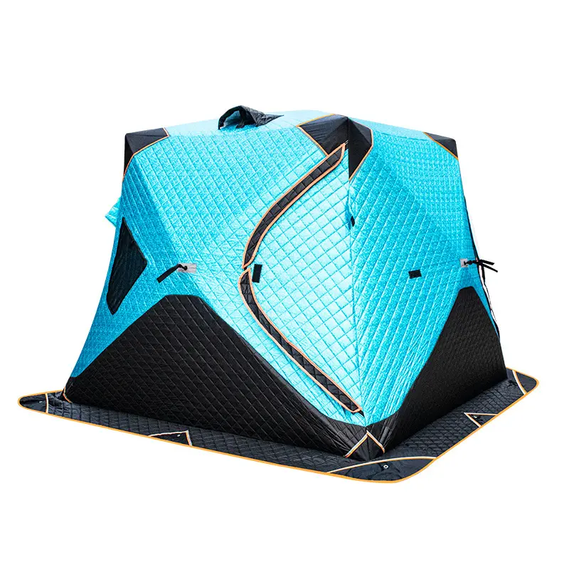 휴대용 실내/실외 겨울 얼음 낚시 텐트 절연 면 따뜻한 두꺼운 방한 방수 유리 섬유 프레임 쉬운 운반
