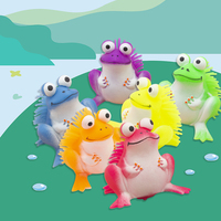 Jouet fantaisie coloré et amusant en forme de grenouille peinte, peluche douce aux grandes yeux, jouet anti-stress en forme de poisson-bouffant pour enfants