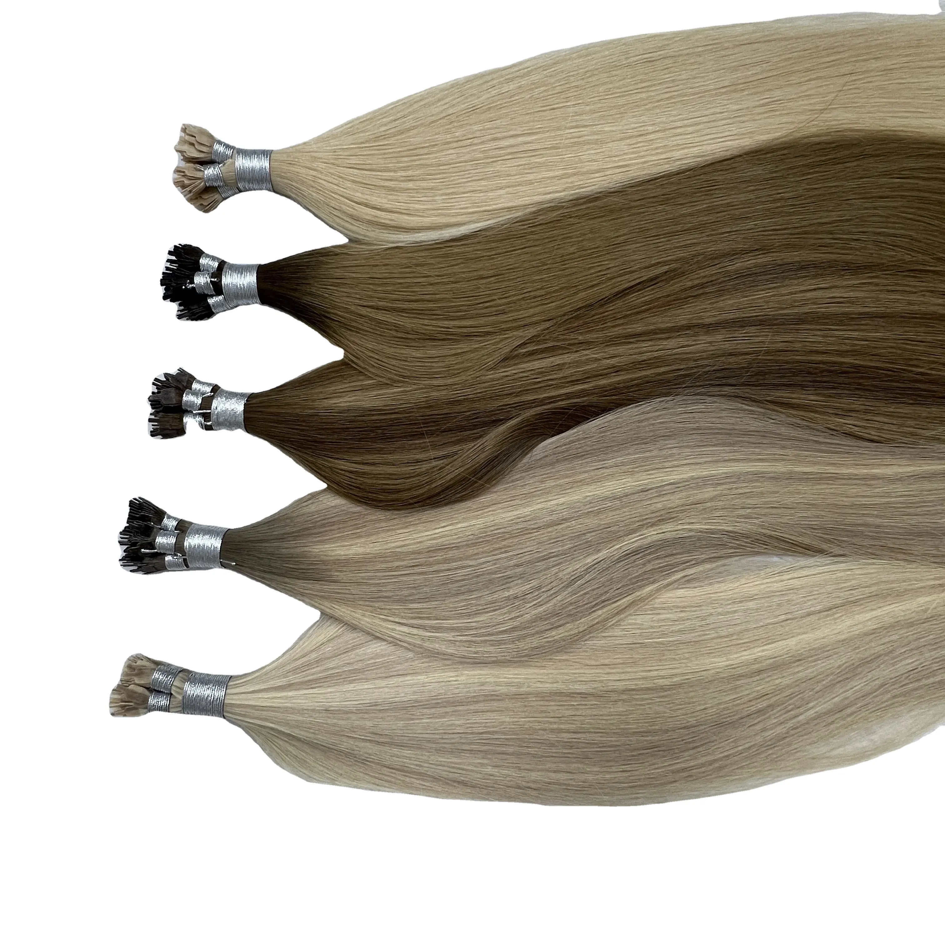 Precio DE PROMOCIÓN DE FÁBRICA DE DOBLE dibujado 100% Virgen Remy Hair Y Tip Extensiones de cabello humano Extensiones de cabello con punta de queratina