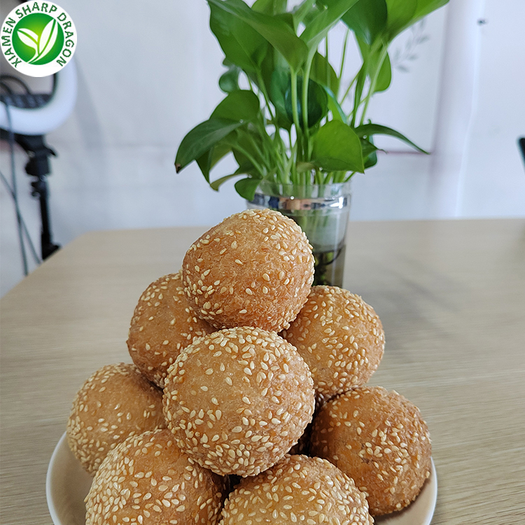 Boule de graines de sésame de riz congelé IQF avec pâte de haricots tendue Snack chinois congélation des aliments en vrac prix de gros