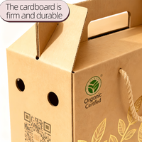 Groothandel Op Maat Bedrukte Peer Fruit Verpakking Landbouw Gegolfd Papier Doos Zeevoedsel Doos Met Handvat