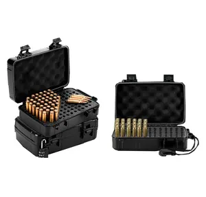 Caja protectora de balas táctica de carcasa dura resistente al agua personalizada, caja de plástico para munición de 9mm