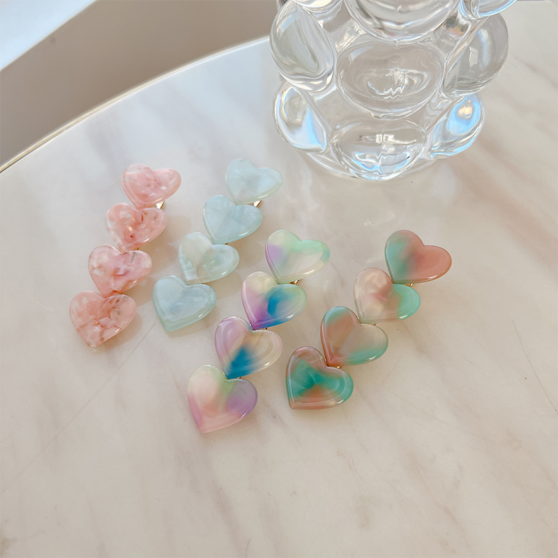 Высококачественная прочная ацетатная заколка для волос HONEY Four Line Love Heart