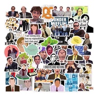 50 pegatinas Washi de la serie de TV The Office para mesa, monopatín, equipaje, portátil, motocicleta, coche, etiquetas adhesivas