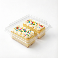 Transparante voedselveilige PET plastic dessertverpakkingen, bakkerijverpakkingen, wegwerpdozen, transparante containers