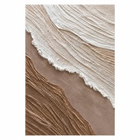 Peinture murale abstraite sur toile, texture vague de sable crème côtière, pour salon, décoration Wabi-Sabi Boho